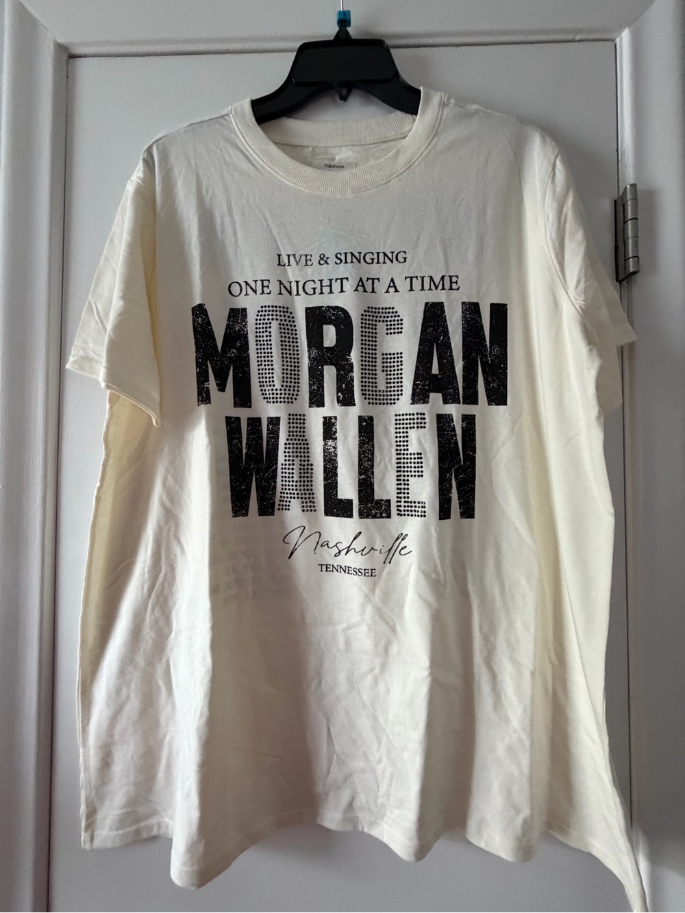 Maurices Cream Tee with Black Morgan Wallen Graphic